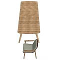 Modern Wooden Table And Wicker Chairs Set With Fabric Seats For Indoor Outdoor Use