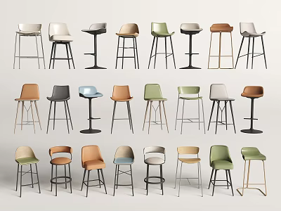 Bar Chair Dining Chair Bar Stool High Chair Leisure Chair 3d model
