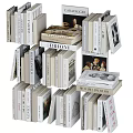 Modern Book Combination Bookshelf Ornaments 3d model