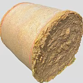 Cylindrical Agricultural Hay Bale With Woven Covering And Textured Surface