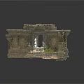 Ancient Stone Architectural Ruins With Archway Steps And Growing Plants 3d model