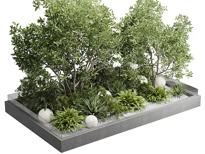 Modern tree green plant landscape sketch plant pile shrub landscape tree 3d model