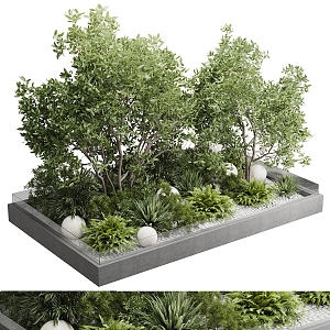 Modern tree green plant landscape sketch plant pile shrub landscape tree 3d model