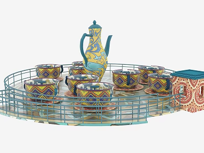 Colorful Outdoor Amusement Equipment For Kids With Rotating Seats And Safety Design 3d model