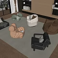 Modern single sofa 3d model