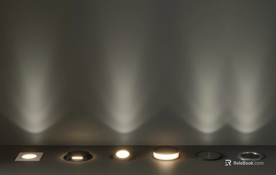Modern Downlights And Spotlights With Various Styles And Warm Light For Interior Lighting 3d model 