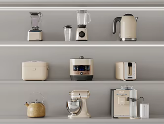 Modern Household Kitchen Appliances Combination Coffee Machine Wall Breaking Machine Kettle Bread Machine Rice Cooker 3d model