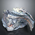 Natural Wood and Stone Decorative Piece with Layered Texture and Irregular Surface Design
