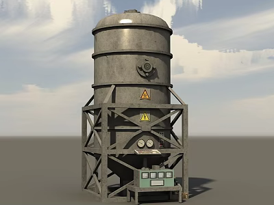 Industrial Large Metal Tank Equipment With Support Frame And Control Panel 3d model