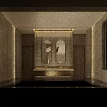 Modern Public Restroom Design With Wooden Stalls Gray Walls White Urinals And Soft Lighting