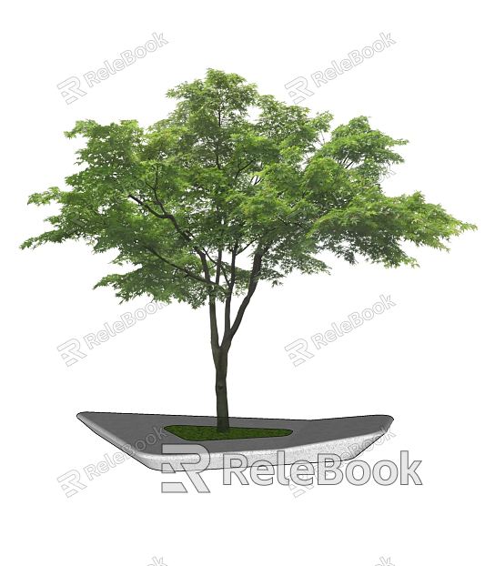 modern tree pool geometric shaped tree pool model