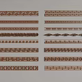 New Chinese style window grilles line pane corner line 3d model