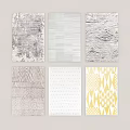 Square Rugs With Modern Abstract Patterns Wavy Stripes Dotted Textures And Yellow Geometric Prints 3d model