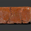 Orange Stone Wood Brick on Black Reflective Surface with Natural Texture