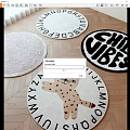 Diverse Designed Round Rugs With Alphabet Patterns Cartoon Cat And Chill Vibes Text