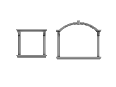 Sturdy Hardware Tools Square And Arch Metal Frames With Columns Design 3d model