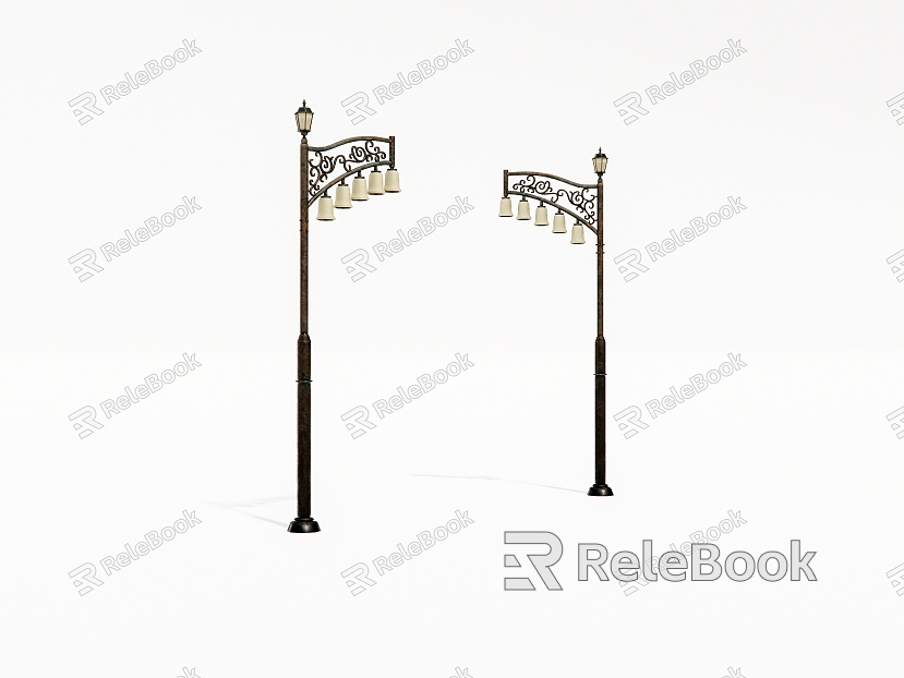 Outdoor metal street lamp model