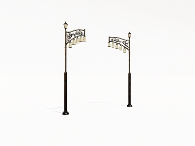 Outdoor metal street lamp model