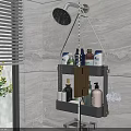 Modern Bathroom Corner Shelf with Two Tier Wall Mounted Design for Shower Toiletries Storage