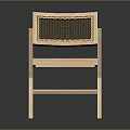 Light Wood Lounge Chair with Wooden Frame Mesh Seat Backrest and Cross Legs