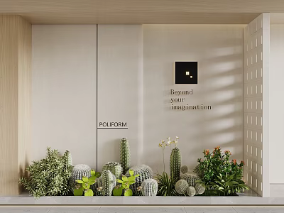 001 plant pile cactus landscaping combination modern interior sketch 3d model