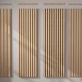 Bamboo Wall Panels With Vertical Stripes And Perforated Design For Interior Decoration