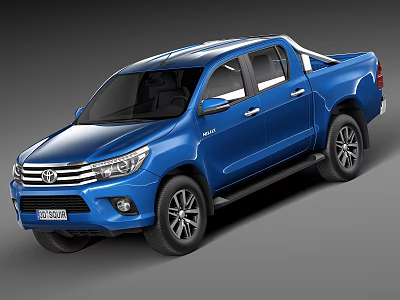 Blue Toyota Pickup Truck With Modern Design And Stylish Exterior Features 3d model