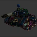 Dark Blue Military Tank With Turret Cannon And Armored Design Features