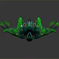 Vibrant Green Blue Fantasy Creature 3D Model With Intricate Patterns And Detailed Textures