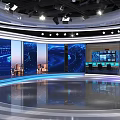 Modern News Studio Featuring Globe Background and 630 News Lighting Design
