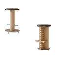 Stylish Wooden Bar Stools With Black Seats And Modern Structural Details