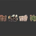 Colorful Animal Shaped Figurines with Various Designs Displayed on White Surface
