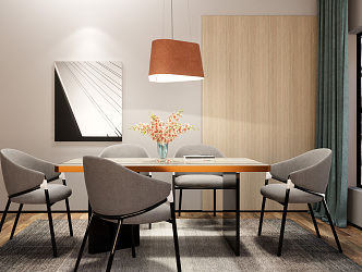 Modern Dining Table and Chair Combination Dining Table and Chair 3d model