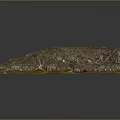 3D Terrain Model Featuring Mountain Valleys Winding Rivers Green Vegetation And Rocky Areas
