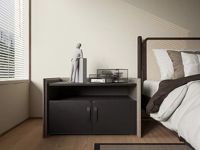 Modern Black Minimalist Side Table With Stylish Design For Bedroom Nightstand Decor 3d model