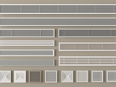 Different Types Of Air Conditioner Vents With Modern Designs For Home Interiors 3d model