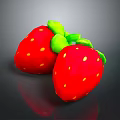Ripe Fresh Red Strawberries With Green Leaves And Yellow Seeds