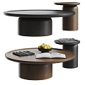 POLIFORM coffee table combination coffee table mother and child coffee table round coffee table wood ornaments side table ancient style 3d model