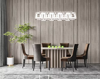 Modern Dining Table and Chair Combination Dining Table and Chair 3d model