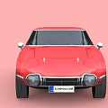 Red Classic Sports Car With Sleek Body Design And Silver Alloy Wheels