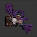 Game and Movie Character With Silver Hair Purple Cape Striped Pants And Blue Shoes