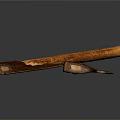 Two Vintage Rusted Axes With Wooden Handles Crossed On Dark Surface
