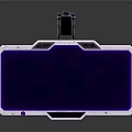 Modern Purple Display Board With Metal Frame And Stable Stand Design