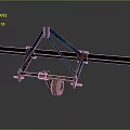 Commercial Industrial Equipment With Blue Metal Frame Long Bar Triangular Support And Wheels