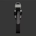 Futuristic Sci Fi Pistol With Black Body Blue Green Lights And Metallic Design Features
