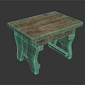 Rustic Wooden Stool With Natural Wood Grain And Sturdy Leg Design