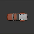 Orange Classic Pickup Truck With Open Bed And Shiny Finish Wheels