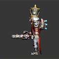 Nutcracker Soldier Character In Red Military Uniform With Ornate Hat And Mechanical Weapon