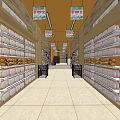 Well Organized Bakery Specialty Store With Shelves Aisles Fresh Bread Products And Hanging Signs