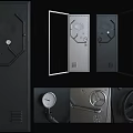 Security Door Metal Design With Lock Details And Open Closed Structure Features 3d model